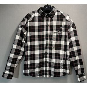 Street & Steel Plaid Flannel Motorcycle Jacket Zip-Button Up Padded Adult L